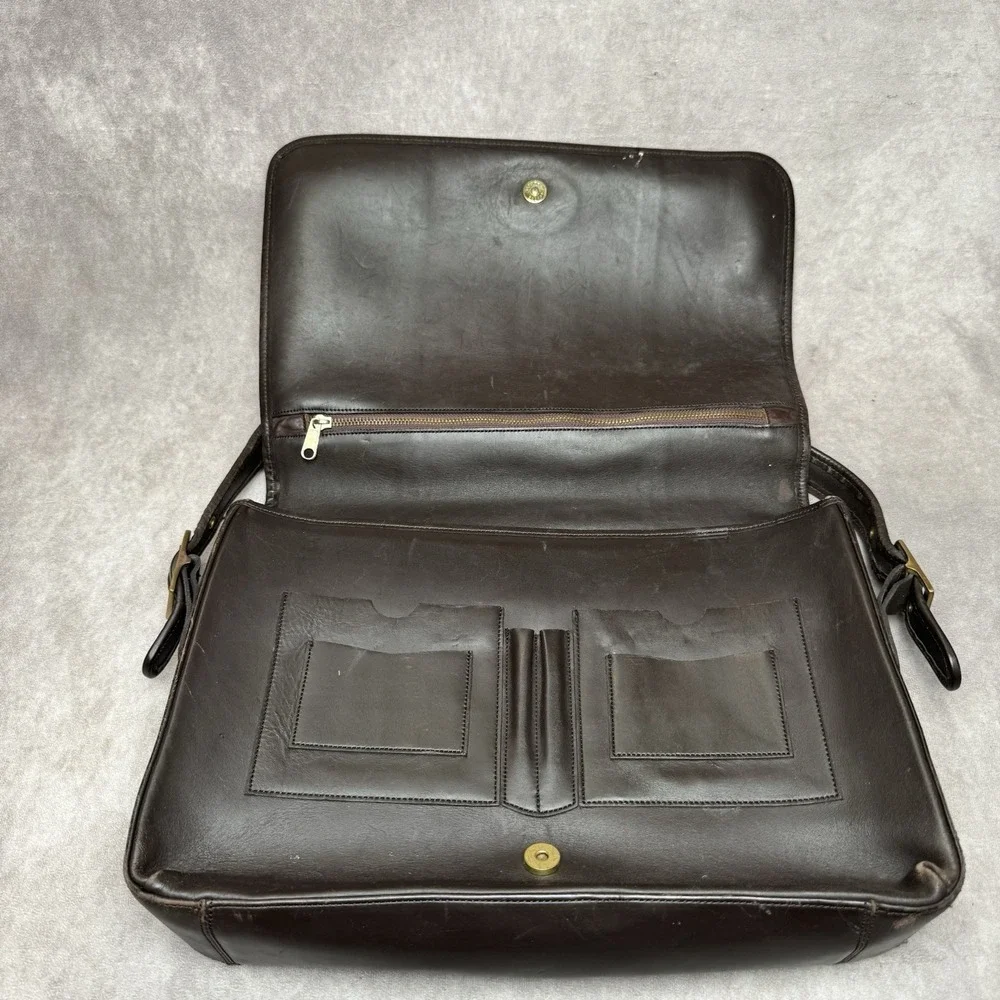 COACH 30310 Brown Leather Men's Briefcase Messenger Bag Shoulder Strap